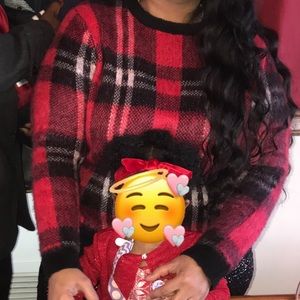 Forever 21 Plus Plaid Red Heavy Sweater